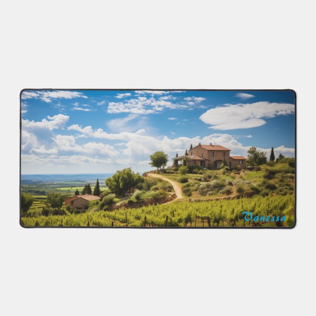 Personalized Vineyard Desk Mat (Front)