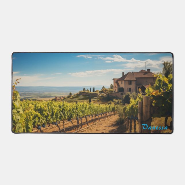 Personalized Vineyard Desk Mat (Front)