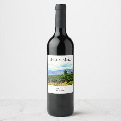 Personalized Vineyard Wine Label Design