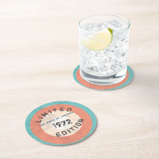Personalized Vintage 19XX Limited Edition  Round Paper Coaster (Insitu)