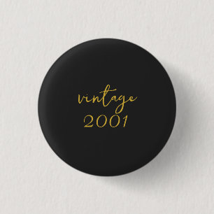 Personalized Vintage 2001 T-Shirt Button