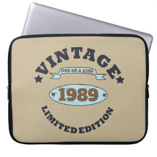 Personalized vintage 30th birthday gift laptop sleeve