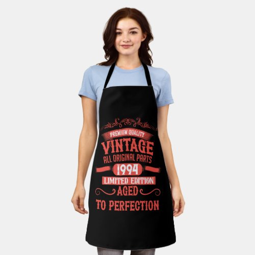 Personalized vintage 30th birthday gift red apron