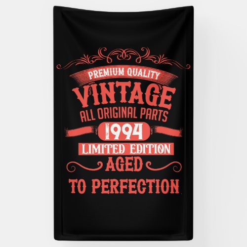 Personalized vintage 30th birthday gift red banner