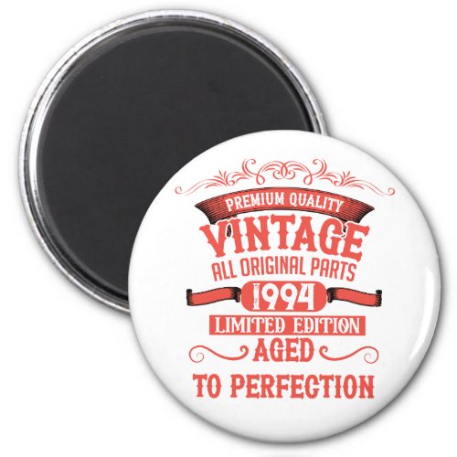 Personalized vintage 30th birthday gift red magnet