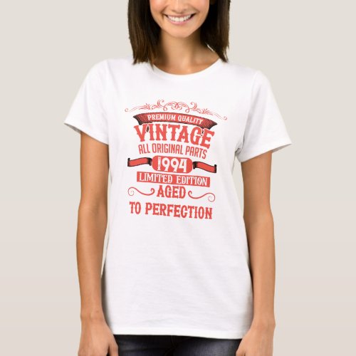 Personalized vintage 30th birthday gift red T_Shirt