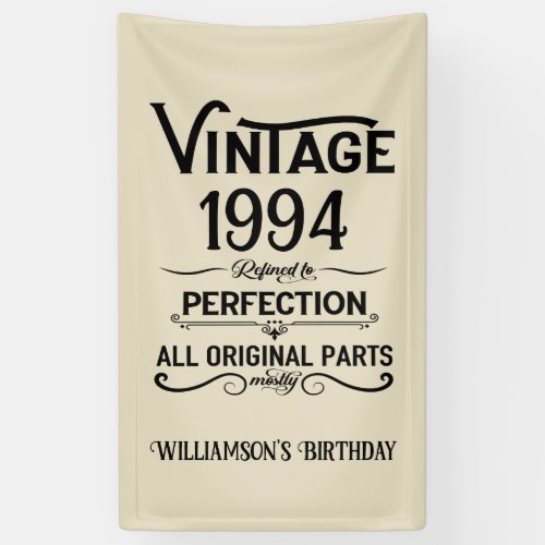 Personalized vintage 30th birthday gifts black banner
