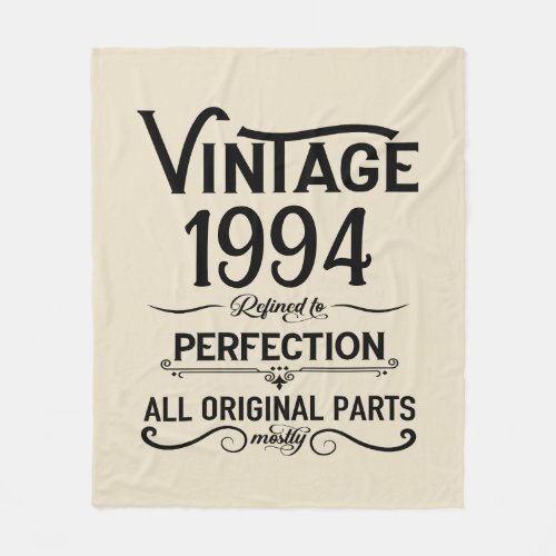 Personalized vintage 30th birthday gifts black fleece blanket