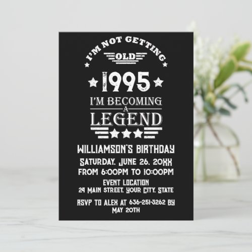 Personalized vintage 30th birthday gifts invitation
