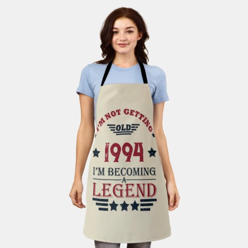 Personalized vintage 30th birthday gifts red apron