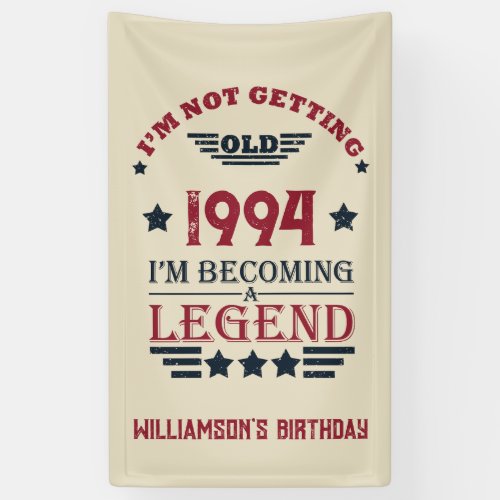 Personalized vintage 30th birthday gifts red banner
