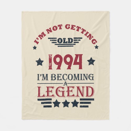 Personalized vintage 30th birthday gifts red fleece blanket