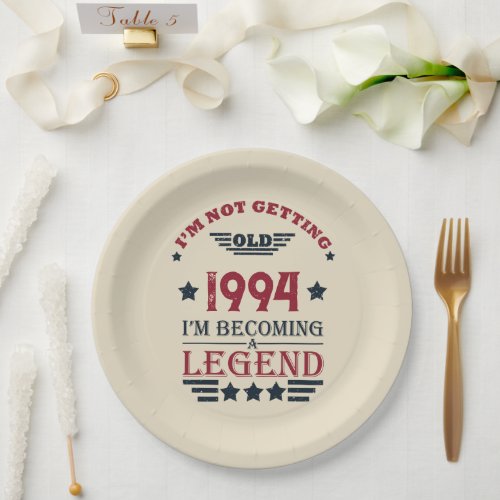 Personalized vintage 30th birthday gifts red paper plates
