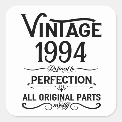 Personalized vintage 30th birthday gifts square sticker