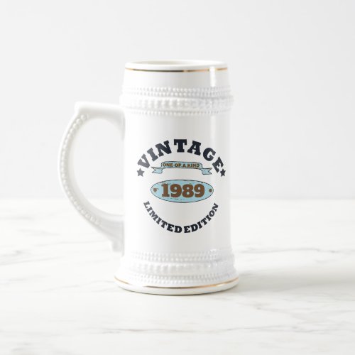 Personalized vintage 35th birthday gift beer stein