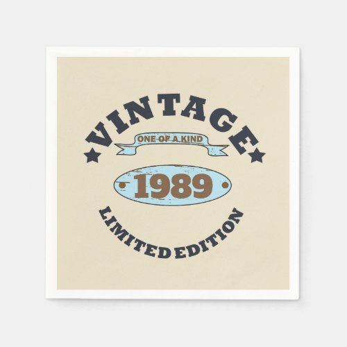 Personalized vintage 35th birthday gift napkins
