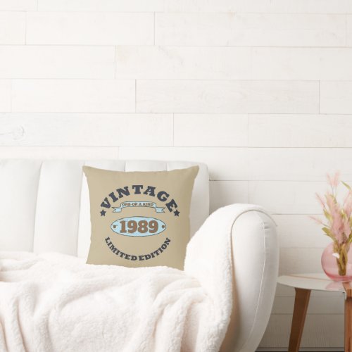 Personalized vintage 35th birthday gift throw pillow