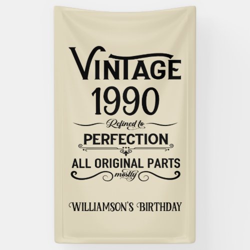 Personalized vintage 35th birthday gifts black banner