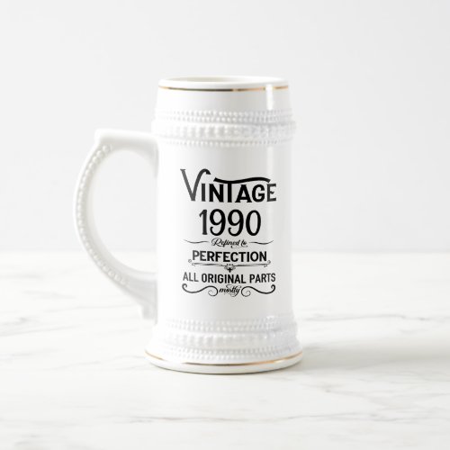 Personalized vintage 35th birthday gifts black beer stein