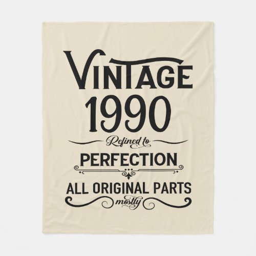Personalized vintage 35th birthday gifts black fleece blanket