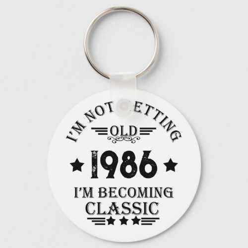 Personalized vintage 35th birthday gifts black keychain