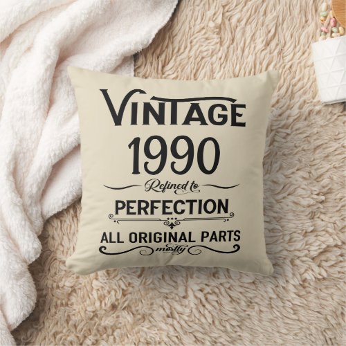Personalized vintage 35th birthday gifts black throw pillow