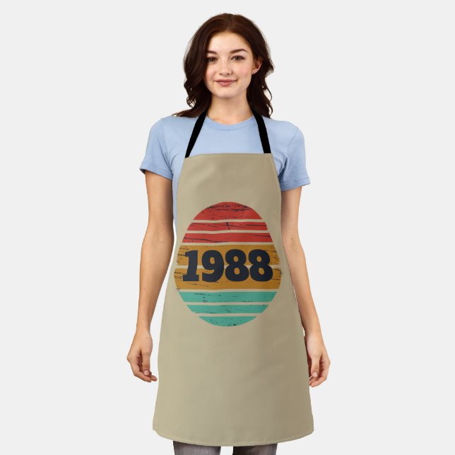 Personalized vintage 35th birthday party apron (Worn)