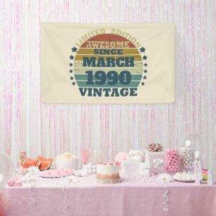 Personalized vintage 35th birthday party banner