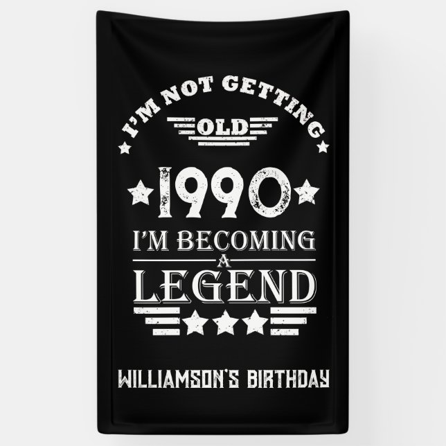 Personalized vintage 35th birthday party banner (Vertical)