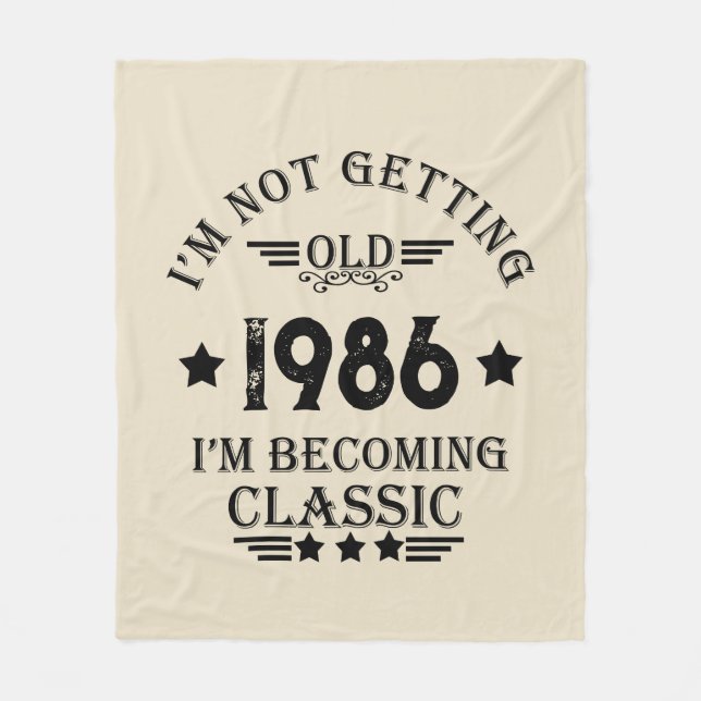 Personalized vintage 35th birthday party fleece blanket (Front)