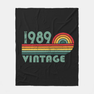 Personalized vintage 35th birthday party fleece blanket
