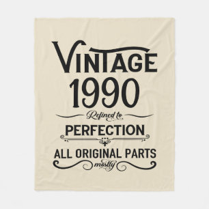 Personalized vintage 35th birthday party fleece blanket