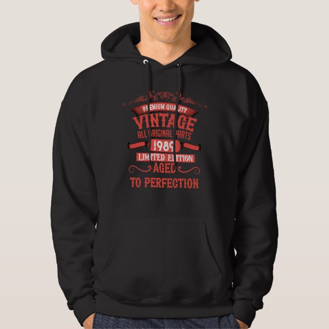 Personalized vintage 35th birthday party hoodie (Front)
