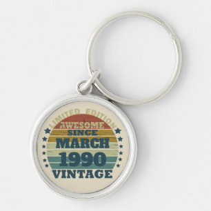 Personalized vintage 35th birthday party keychain