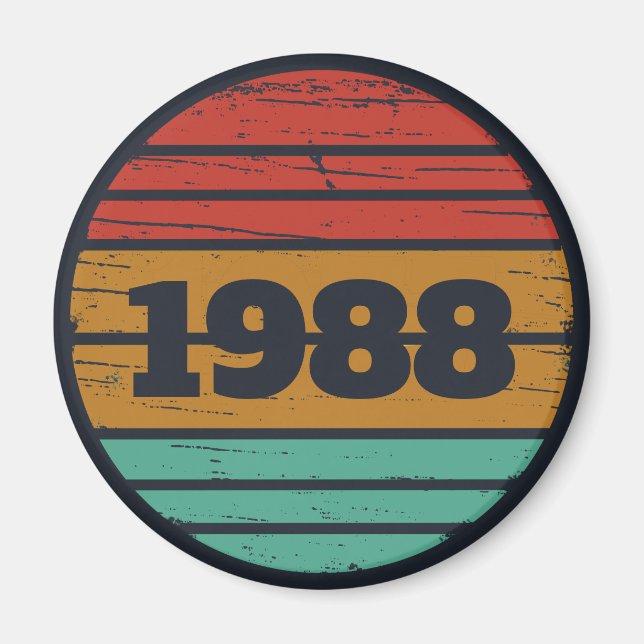 Personalized vintage 35th birthday party magnet (Front)