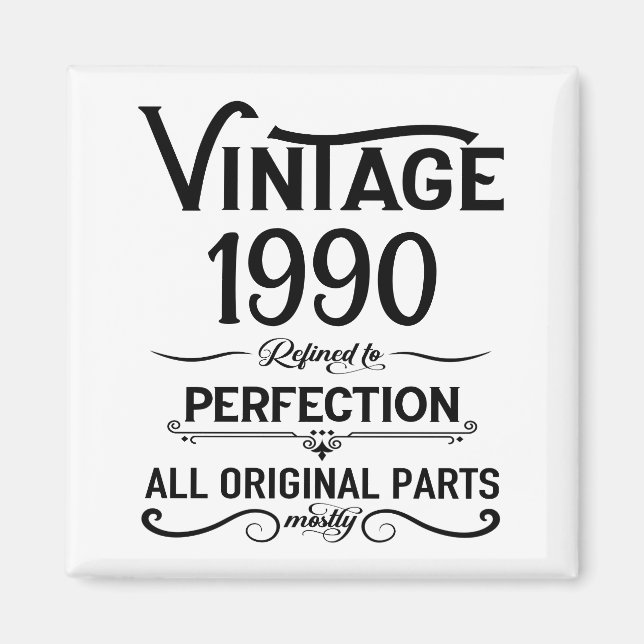 Personalized vintage 35th birthday party magnet (Front)