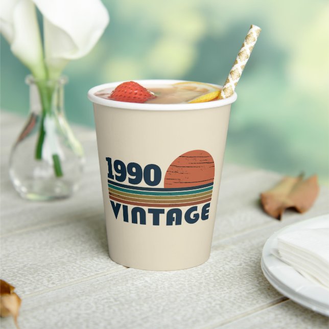 Personalized vintage 35th birthday party paper cups (Insitu)