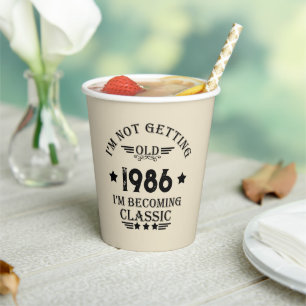 Personalized vintage 35th birthday party paper cups