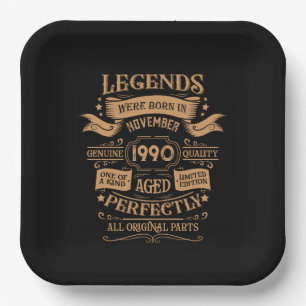 Personalized vintage 35th birthday party paper plates