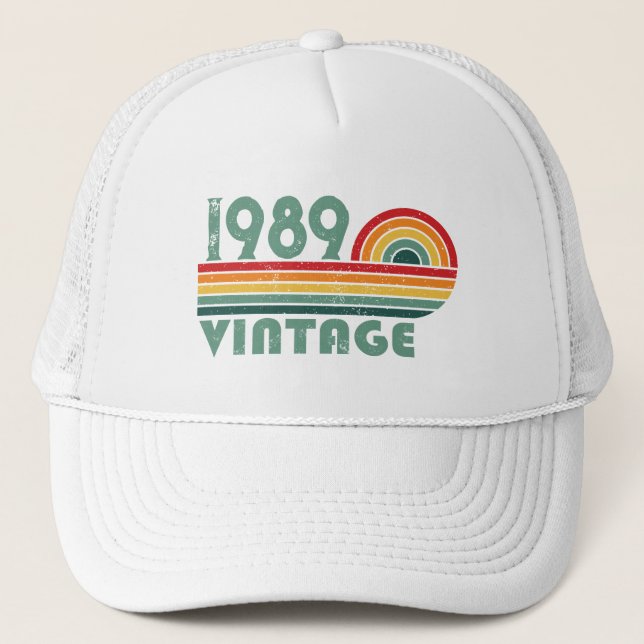 Personalized vintage 35th birthday party trucker hat (Front)