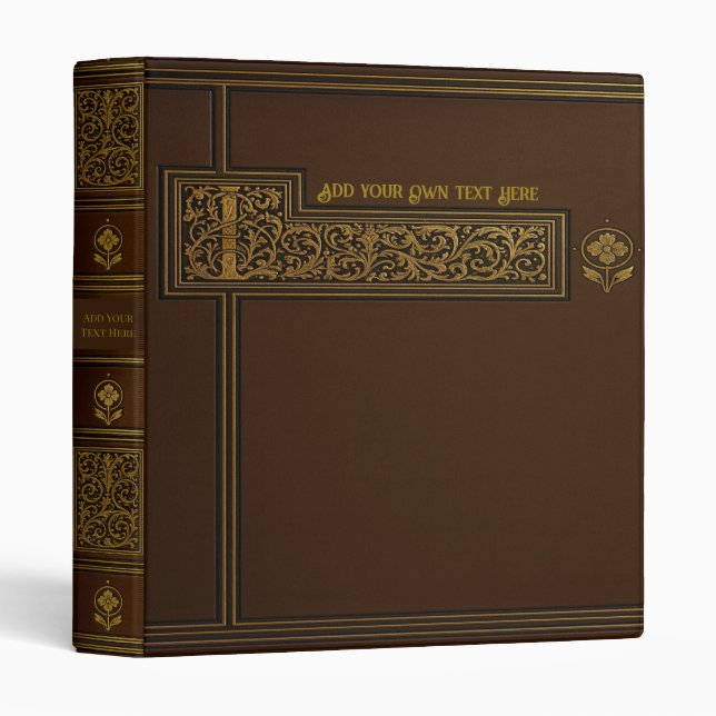Personalized Vintage 3-Ring Binder (Front/Spine)