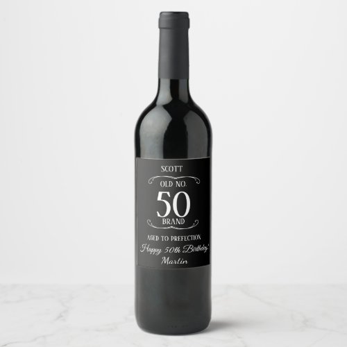 Personalized Vintage 40th 50th 60th 70th Birthday Wine Label