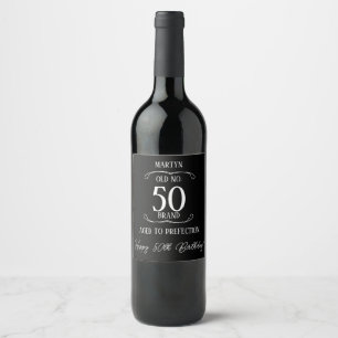 Personalized Vintage 40th 50th 60th 70th Birthday Wine Label