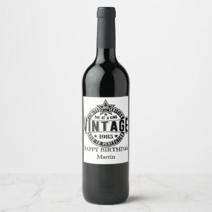 Personalized Vintage 40th 50th 60th 70th Birthday Wine Label
