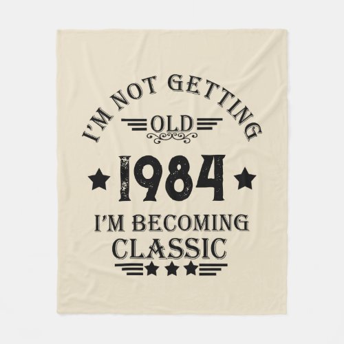 Personalized vintage 40th birthday gift fleece blanket