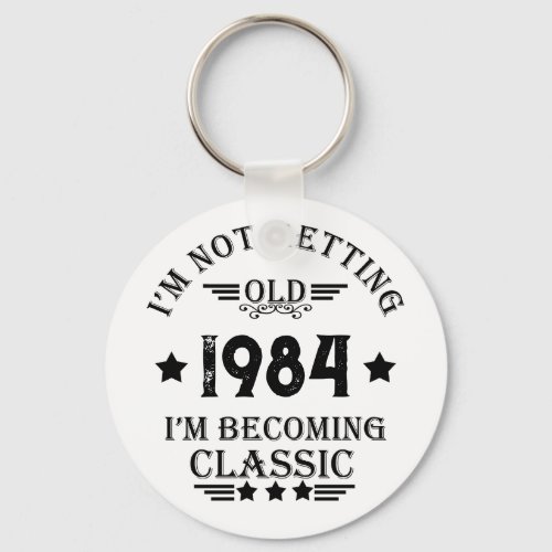 Personalized vintage 40th birthday gift keychain