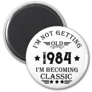 Personalized vintage 40th birthday gift magnet