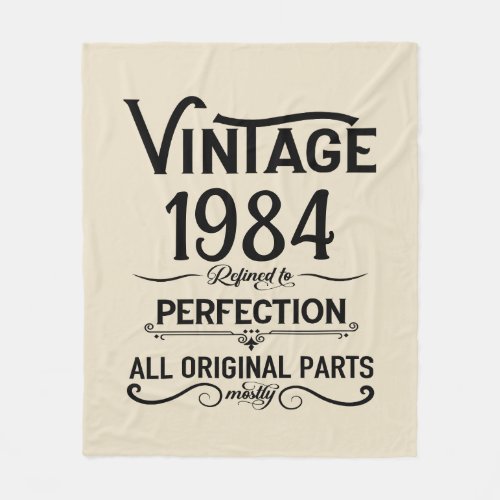 Personalized vintage 40th birthday gifts black fleece blanket