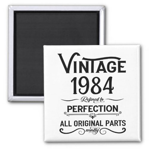 Personalized vintage 40th birthday gifts black magnet