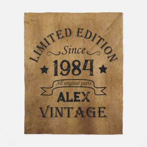 Personalized vintage 40th birthday gifts fleece blanket